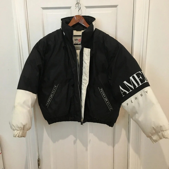 Vintage PERRY ELLIS AMERICA SPELL OUT DOWN JACKET - Picture 1 of 8